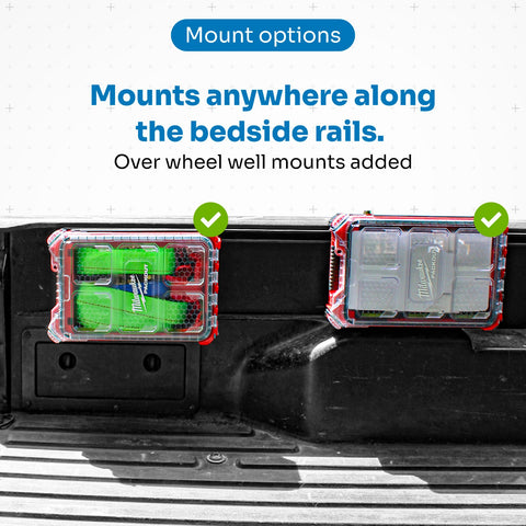 Integral Bedside Panel - Toyota Tacoma (2005+), Tundra (2007+), Jeep Gladiator (2019+) - Compatible with Milwaukee Tool Packout Organizers