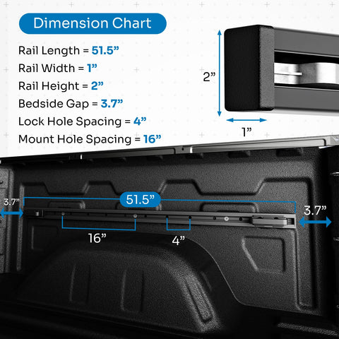 Integral Rails - Bedside Rail System - Chevrolet Silverado & GMC Sierra 2500/3500 (2020+ 6'9" Bed Only)