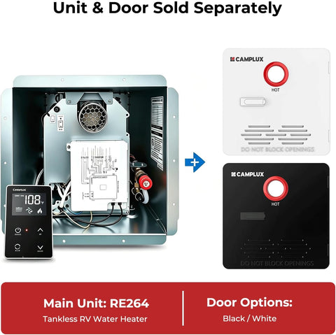 Camplux Elite 65,000 BTU RV Tankless Water Heater 2.64 GPM-White