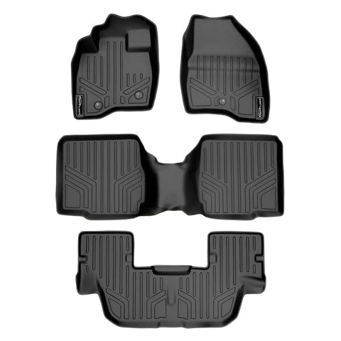 SMARTLINER Custom Fit Floor Liners For 2011-2014 Ford Explorer (with 2nd Row Center Console)