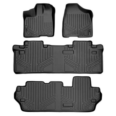 SMARTLINER Custom Fit Floor Liners For 2011-2012 Toyota Sienna (8 Passenger Model)