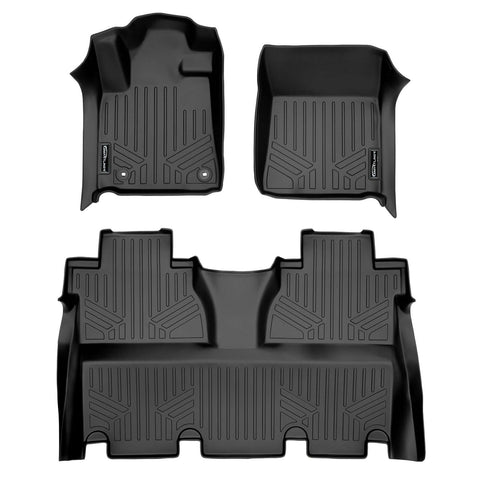 SMARTLINER Custom Fit Floor Liners For 2007-2021 Toyota Tundra CrewMax Cab (with Coverage Under 2nd Row Seat)