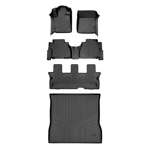 SMARTLINER Custom Fit Floor Liners For 2008 - 2022 Toyota Sequoia with 2nd Row Bench Seat