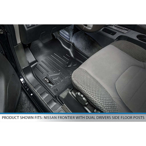 SmartCoverage™ Custom Fit Floor Liners For 2008-2021 Nissan Frontier Crew Cab with Dual Drivers Side Floor Posts