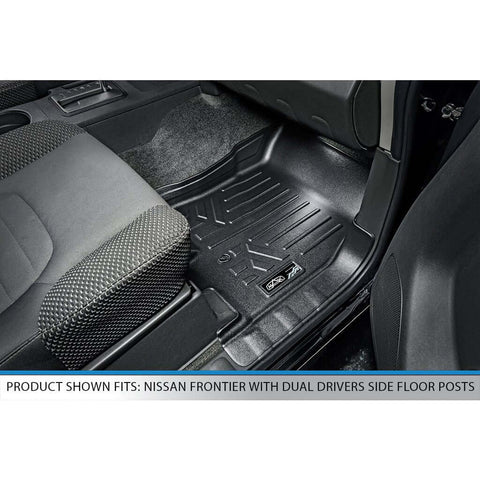 SMARTLINER Custom Fit Floor Liners For 2008-2021 Nissan Frontier with Dual Drivers Side Floor Posts