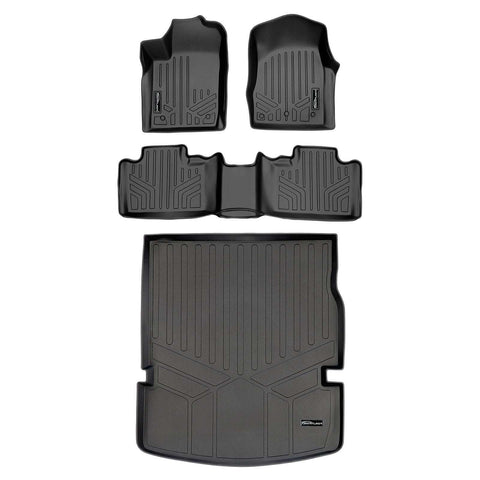 Smart Trim™ Custom Fit Floor Liners For 13-16 Durango with 1st Row Dual Floor Hooks & 2nd Row Bucket Seats