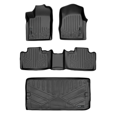 Smart Trim™ Custom Fit Floor Liners For 2013-16 Durango with 1st Row Dual Floor Hooks & 2nd Row Bench Seat