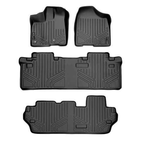 SMARTLINER Custom Fit Floor Liners For 2013-2020 Toyota Sienna (8 Passenger Model)