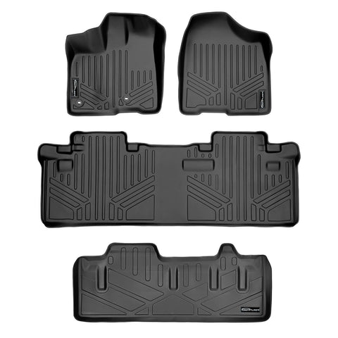 SMARTLINER Custom Fit Floor Liners For 2013-2020 Toyota Sienna (8 Passenger Model)