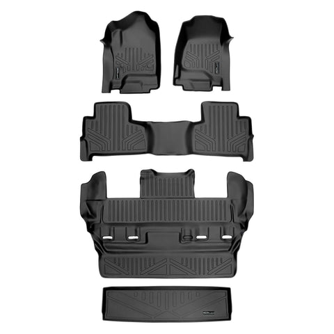 Smart Trim™ Custom Fit Floor Liners For 2015-2020 Chevrolet Tahoe / GMC Yukon With 2nd Row Bucket Seats