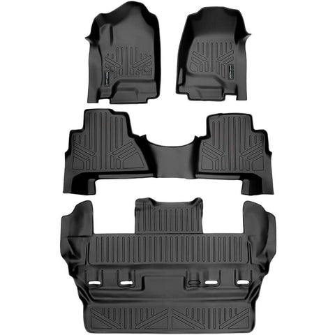 Smart Trim™ Custom Fit Floor Liners For 2015-2020 Cadillac Escalade with Second Row Bucket Seats
