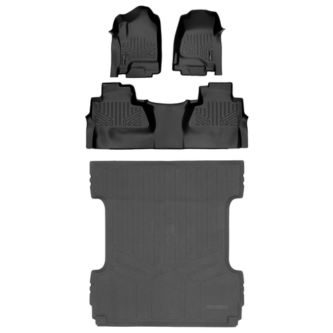 SMARTLINER Custom Fit Floor Liners For 2014-2018 Silverado/Sierra 1500 - 2015-2021 2500/3500 HD