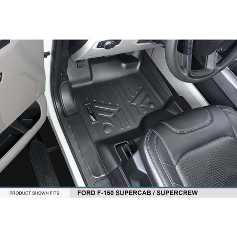 SmartCoverage™ Custom Fit Floor Liners For 2015-2025 Ford F-150 SuperCrew Cab with 1st Row Bucket Seats No underseat Storage