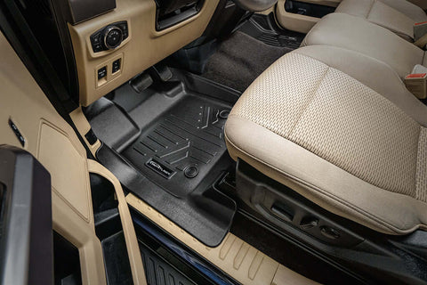 SMARTLINER Custom Fit Floor Liners For 2015-2025 Ford F-150 SuperCab with 1st Row Bucket Seats Vinyl Flooring