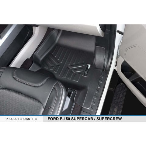 SMARTLINER Custom Fit Floor Liners For 2021-2025 Ford F-150 Hybrid SuperCrew Cab with 1st Row Bucket Seats