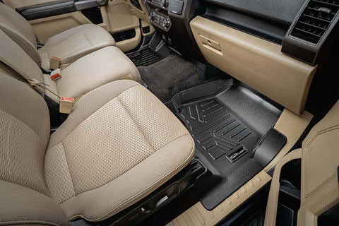 SmartCoverage™ Custom Fit Floor Liners For 2022-2025 Ford F-150 Lightning with 1st Row Bucket Seats & OEM 2nd Row Under Seat Storage