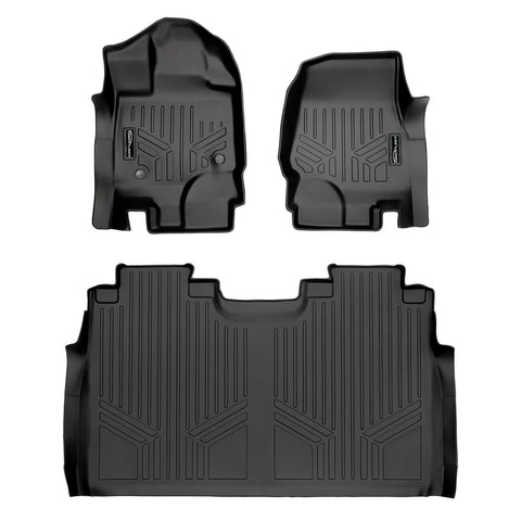 SmartCoverage™ Custom Fit Floor Liners For 2015-2025 Ford F-150 SuperCrew Cab with 1st Row Bucket Seats