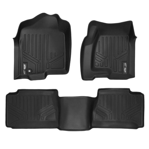 SMARTLINER Custom Fit Floor Liners For 2001-2007 Silverado/Sierra 1500/2500/3500 Double/Extended Cab Classic Body Style