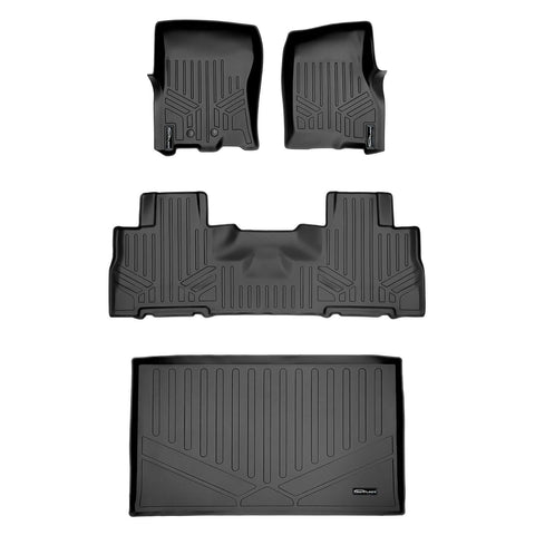 SMARTLINER Custom Fit Floor Liners For 2011 - 2017 Ford Expedition EL/Lincoln Navigator with 2nd Row Bucket Seats (without Console)