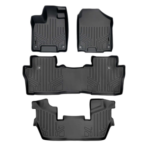 SMARTLINER Custom Fit Floor Liners For 2016-2022 Honda Pilot (7 Passenger Model)