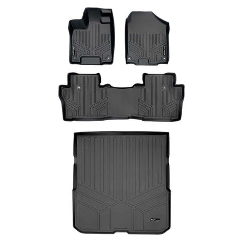 SMARTLINER Custom Fit Floor Liners For 2016-2022 Honda Pilot (7 Passenger Model)