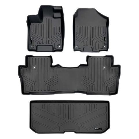 SMARTLINER Custom Fit Floor Liners For 2016-2022 Honda Pilot (8 Passenger Model)