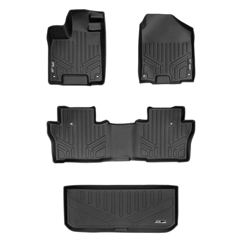 SMARTLINER Custom Fit Floor Liners For 2016-2022 Honda Pilot (7 Passenger Model)