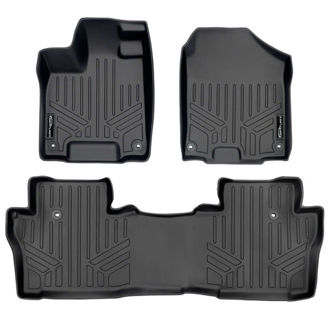 SMARTLINER Custom Fit Floor Liners For 2016-2022 Honda Pilot (8 Passenger Model)