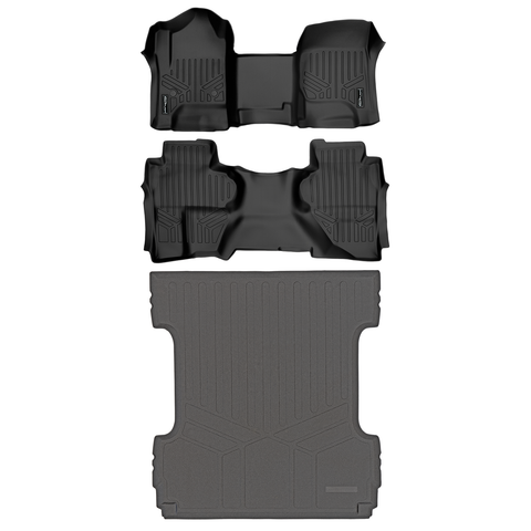 SMARTLINER Custom Fit Floor Liners For Double Cab 2019 Chevy Silverado 1500 LD (OTH)