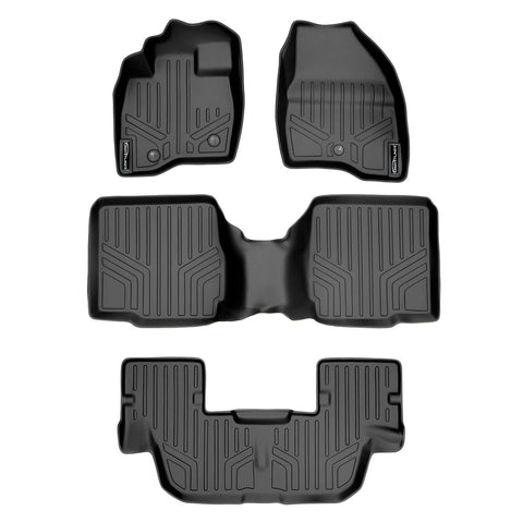 SMARTLINER Custom Fit Floor Liners For 2017-2019 Ford Explorer (with 2nd Row Center Console)