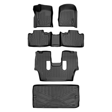 Smart Trim™ Custom Fit Floor Liners For 2016-2025 Dodge Durango (with 2nd Row Bucket Seats)