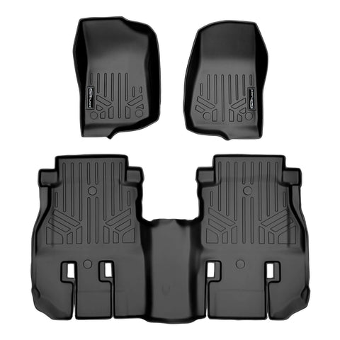 SMARTLINER Custom Fit Floor Liners For 2018-2024 Wrangler JL Unlimited (No Sub and No Flat Load Floor)