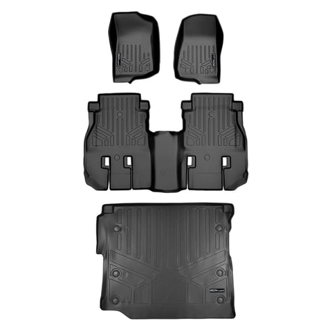 SMARTLINER Custom Fit Floor Liners For 18-24 Wrangler JL Unlimited (with Sub and No Flat Load Floor)