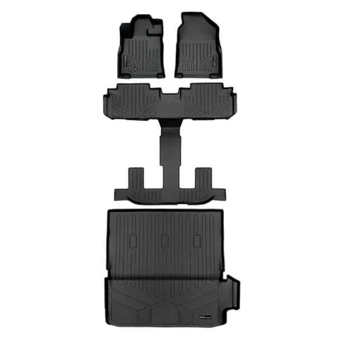 Smart Trim™ Custom Fit Floor Liners For 2019-2025 Subaru Ascent with 2nd Row Bucket Seats and No Subwoofer in the Cargo Area