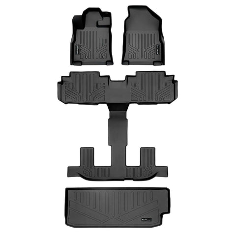Smart Trim™ Custom Fit Floor Liners For 2019-2025 Subaru Ascent with 2nd Row Bucket Seats and With Subwoofer in the Cargo Area