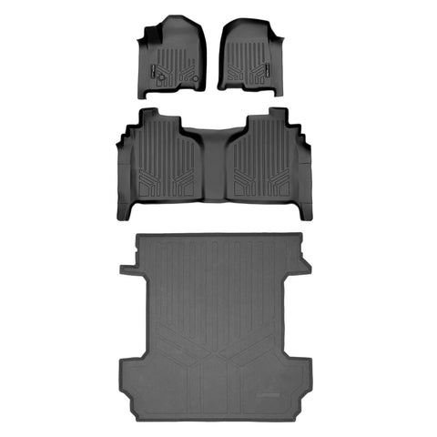 SmartCoverage™ Custom Fit Floor Liners For 2019-2025 1500 Silverado/Sierra Crew Cab 2019-2024 Crew Cab