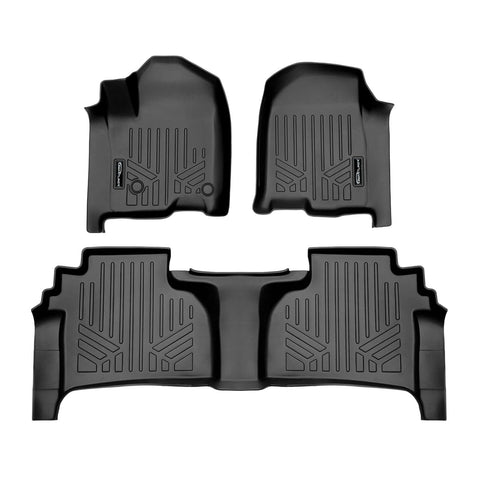 SMARTLINER Custom Fit Floor Liners Compatible With 2020-2025 Chevrolet Silverado 2500 HD | 3500 HD (Double Cab|Carpeted Flooring|1st Row Bench Seat|Without Over the Hump Coverage|with 2nd Row Underseat Storage)
