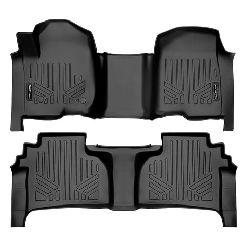 SMARTLINER Custom Fit Floor Liners Compatible With 2020-2025 Chevrolet Silverado 2500 HD | 3500 HD (Double Cab|Carpeted Flooring|1st Row Bench Seat|With Over the Hump Coverage|with 2nd Row Underseat Storage)