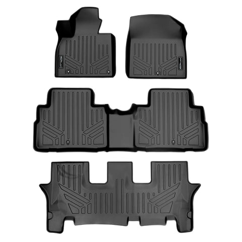 SMARTLINER Custom Fit Floor Liners For 2020-2025 Kia Telluride with 2nd Row Bucket Seats With Center Console