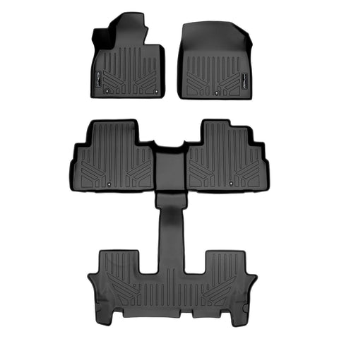 SMARTLINER AUTO™ Custom Fit Floor Liners For 2020-2025 Kia Telluride with 2nd Row Bucket Seat No Center Console with in between Coverage