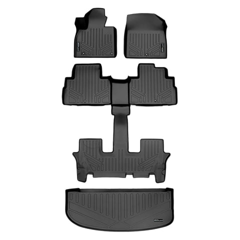 SMARTLINER AUTO™ Custom Fit Floor Liners For 2020-2025 Kia Telluride with 2nd Row Bucket Seat No Center Console with in between Coverage