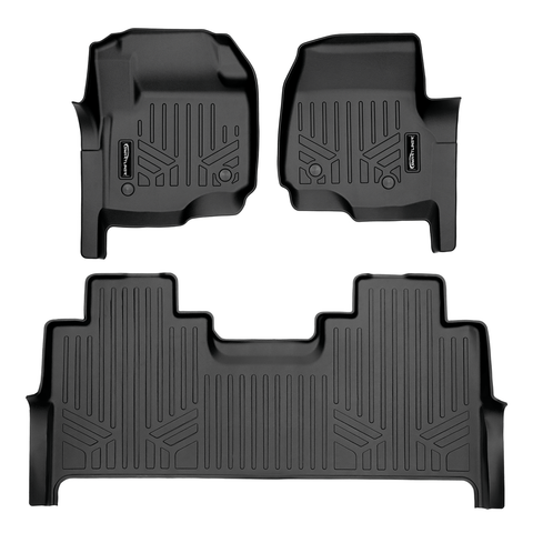 SMARTLINER Custom Fit Floor Liners For 2017-2025 Ford F-250/F-350 SuperCrew Cab with 1st Row Bucket Seats/ Vinyl Flooring with rear under seat storage