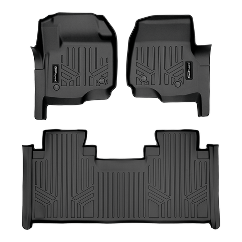SMARTLINER Custom Fit Floor Liners For 2017-2025 Ford F-250|F-350 SuperCab with 1st Row Bench Seat with Vinyl Flooring | No OTH