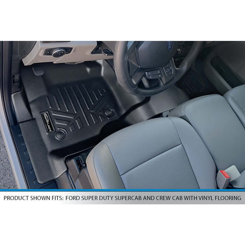 SMARTLINER Custom Fit Floor Liners For 2017-2025 Ford Super Duty Crew with Vinyl Flooring and 2nd Row Bench Seat
