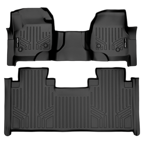 SMARTLINER Custom Fit Floor Liners For 2017-2024 Ford Super Duty Crew with Vinyl Flooring With full first row coverage