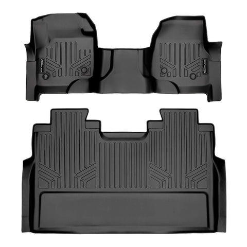 SMARTLINER Custom Fit Floor Liners For 2017-2025 Ford Super Duty Crew with Vinyl Flooring and 2nd Row Bench Seat
