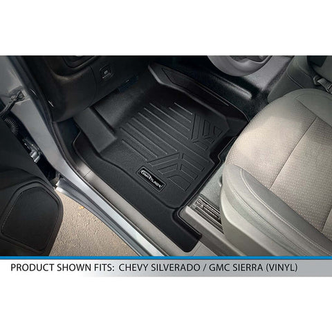 SmartCoverage™ Custom Fit Floor Liners For 2019-2024 Silverado/Sierra 1500 Crew Cab With 1st Row Bucket Seats & Vinyl Floor