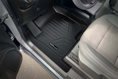 SMARTLINER Custom Fit Floor Liners Compatible With 2020-2025 Chevrolet Silverado 2500 HD | 3500 HD (Double Cab|Vinyl Flooring|1st Row Bench Seat|Without Over the Hump Coverage)