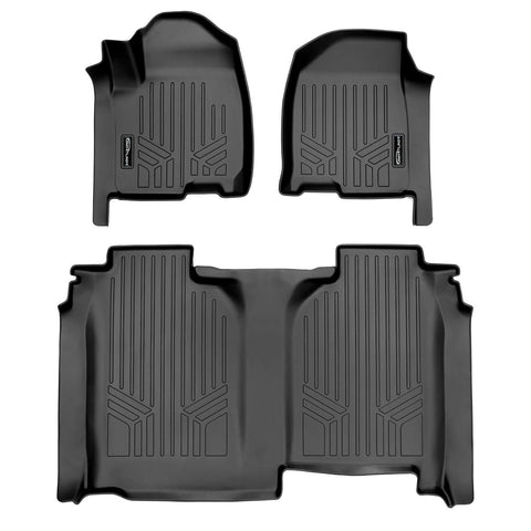 SmartCoverage™ Custom Fit Floor Liners For 2019-2024 Chevrolet Silverado 1500 Crew Cab With 1st Row Bench Seat (No OTH Coverage) and Vinyl Flooring without the 2nd Row Underseat Storage