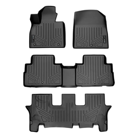 SMARTLINER Custom Fit Floor Liners For 2020-2025 Hyundai Palisade with 2nd Row Bucket Seats No Center Console and No In Between Coverage
